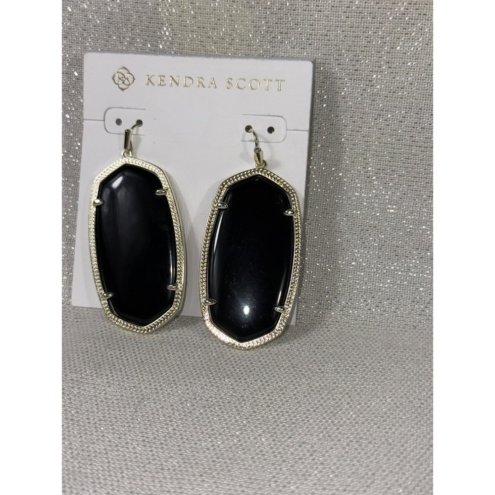 Kendra Scott Elle Gold Drop Earrings In Black